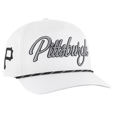 Casquette ajustable en corde à nœuds mouchetée blanche des Pirates de Pittsburgh '47 pour homme