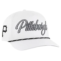 Casquette ajustable en corde à nœuds mouchetée blanche des Pirates de Pittsburgh '47 pour homme