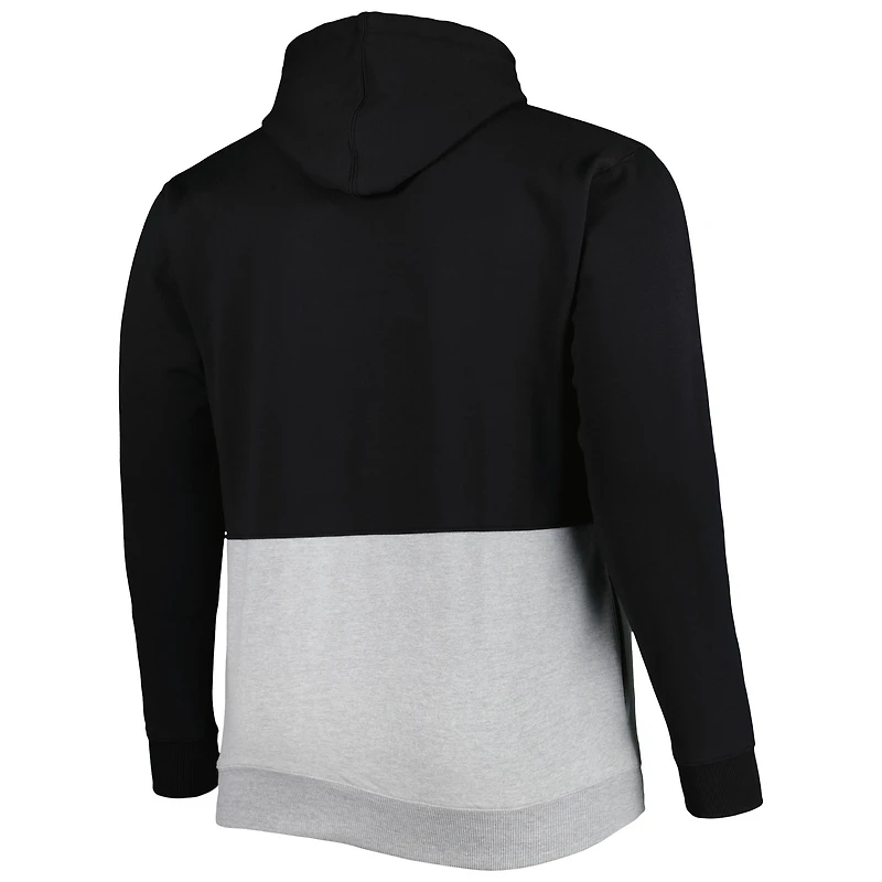 Sweat à capuche demi-glissière en molleton Big & Tall Pittsburgh Pirates pour homme, noir/blanc
