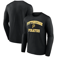 Men's  Black Pittsburgh Pirates Heart & Soul Long Sleeve T-Shirt