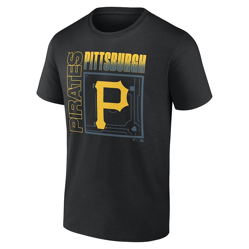 T-shirt noir pour homme Pittsburgh Pirates Home Field Pop personnalisé avec nom et numéro