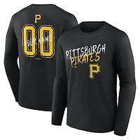 Men's Black Pittsburgh Pirates  Hustle Personalized Name & Number Long Sleeve T-Shirt