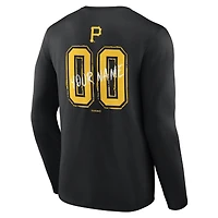 Men's Black Pittsburgh Pirates  Hustle Personalized Name & Number Long Sleeve T-Shirt