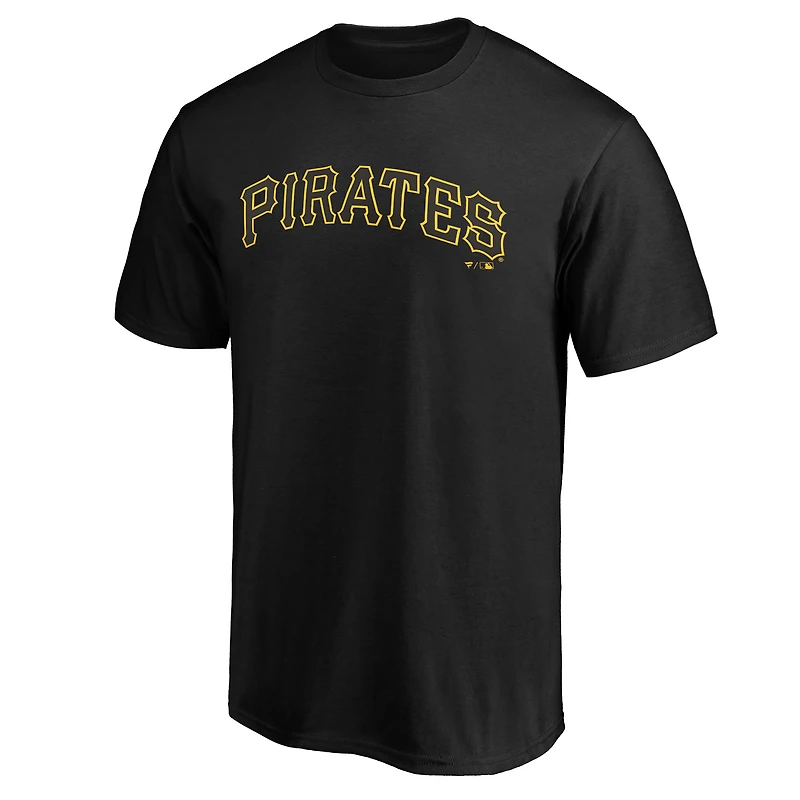 Men's  Black Pittsburgh Pirates Official Wordmark T-Shirt