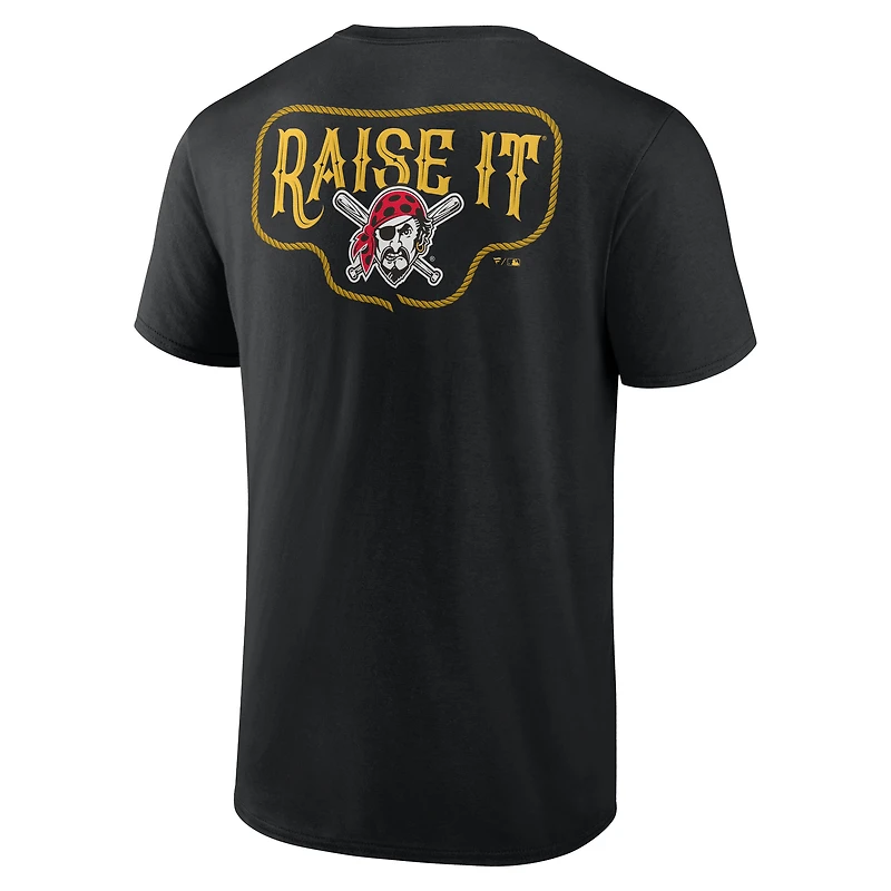 T-shirt noir pour homme « Raise It » des Pirates de Pittsburgh