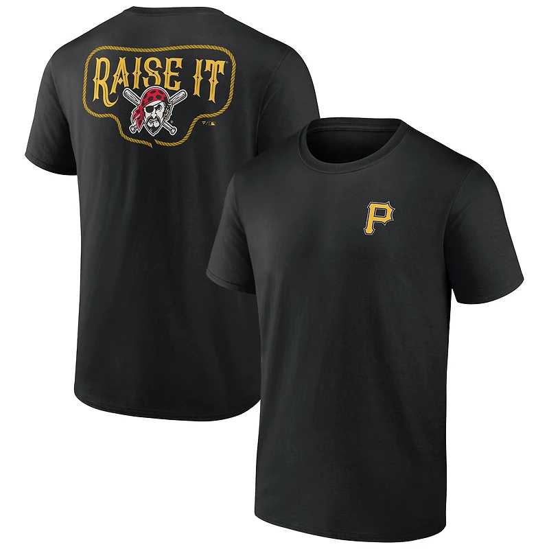 T-shirt noir pour homme « Raise It » des Pirates de Pittsburgh