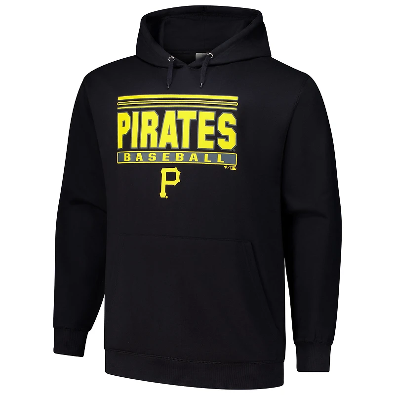 Sweat à capuche noir en polaire pour hommes des Pirates de Pittsburgh Stack