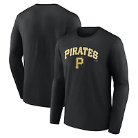 T-shirt noir à manches longues pour homme, motif équipe des Pirates de Pittsburgh