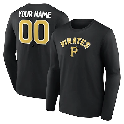 Men's Black Pittsburgh Pirates Winning Streak Custom Long Sleeve T-Shirt