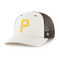 Men's Carhartt x '47 Natural/Brown Pittsburgh Pirates Undyed Trucker Adjustable Hat
