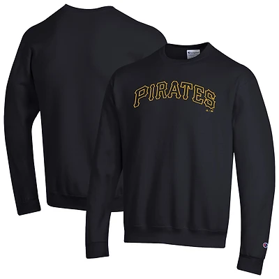 Men's Champion Black Pittsburgh Pirates Powerblend Wordmark Sweatshirt