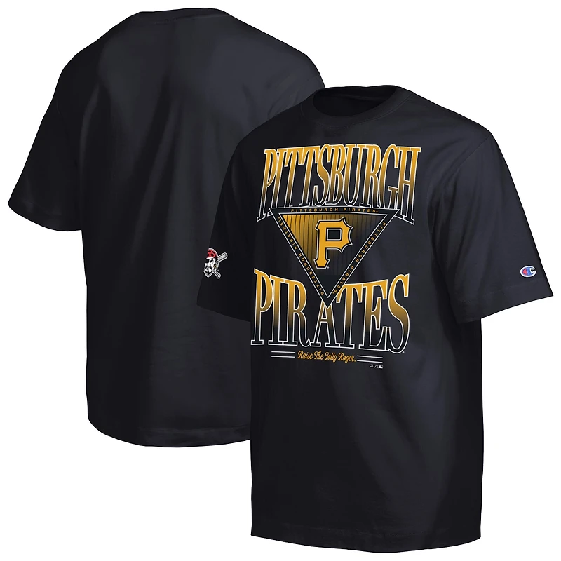 Men's Champion Black Pittsburgh Pirates Traditions Two Locations T-Shirt