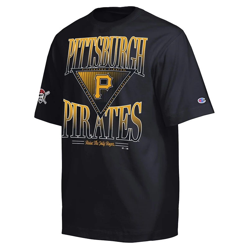T-shirt noir Champion Pittsburgh Pirates Traditions Two Locations pour homme