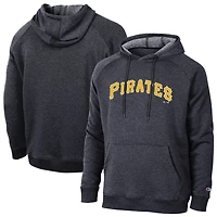 Sweat à capuche raglan noir Champion Pittsburgh Pirates Triumph Tri-Blend pour homme