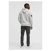Sweat à capuche zippé Champion gris chiné Pittsburgh Pirates pour homme, en chenille tissée inversée.