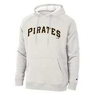 Sweat à capuche raglan Tri-Blend gris chiné ultra clair Champion pour homme, Pittsburgh Pirates.