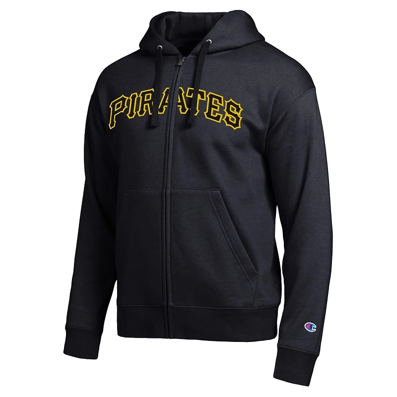 Sweat à capuche zippé noir Champion Pittsburgh Pirates All-Star pour homme