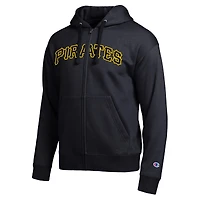 Sweat à capuche zippé noir Champion Pittsburgh Pirates All-Star pour homme