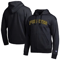 Men's Champion Pittsburgh Pirates Black All-Star Wordmark Full-Zip Hoodie