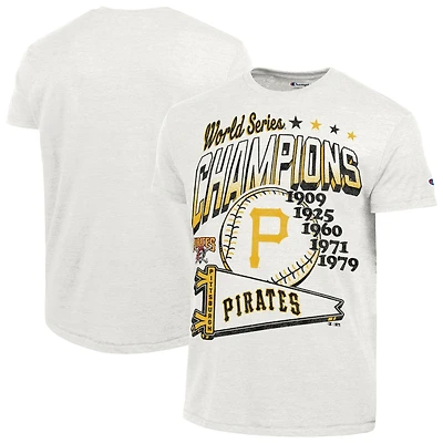 T-shirt Champion blanc Pittsburgh Pirates Winning Tradition Cooperstown Tri-Blend pour homme