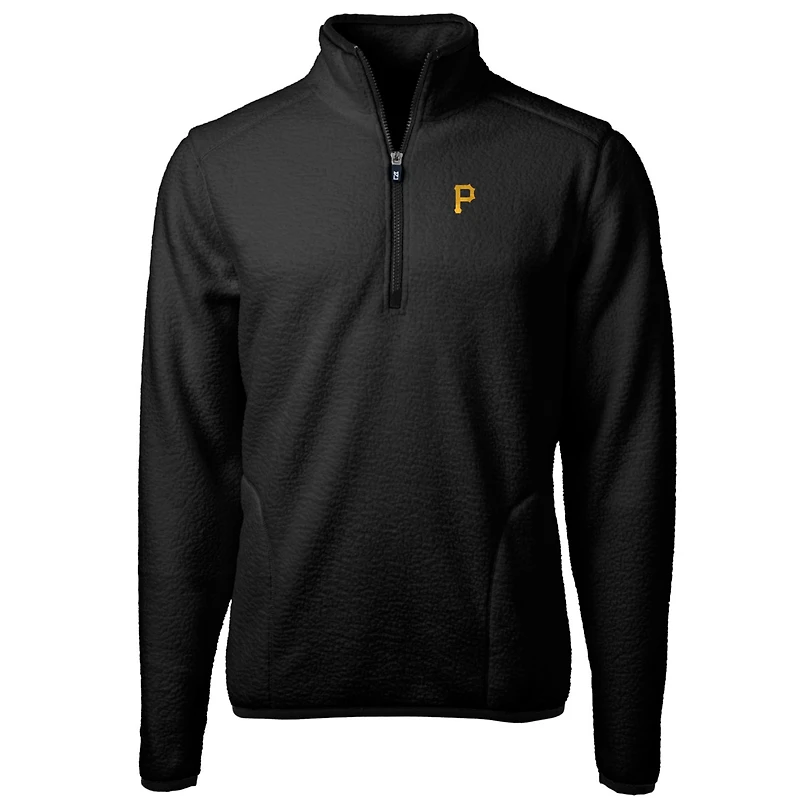 Veste polaire à fermeture éclair quart de tour Cascade Eco Sherpa pour homme, noire, style coupe-vent et buck, des Pirates Pittsburgh, grande taille