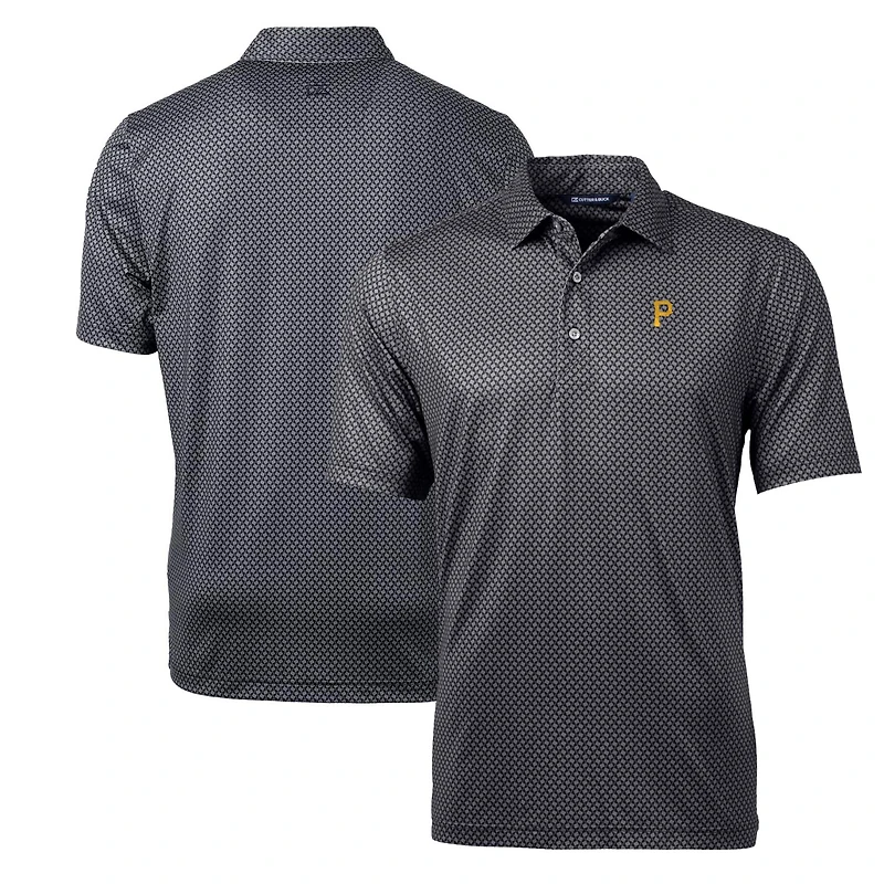 Polo noir à imprimé bannière Pike des Pirates de Pittsburgh pour homme Cutter & Buck