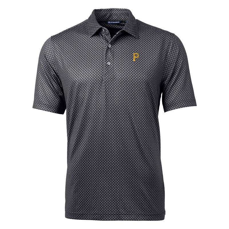 Polo noir à imprimé bannière Pike des Pirates de Pittsburgh pour homme Cutter & Buck