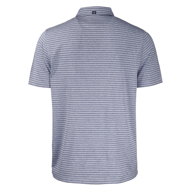 Polo extensible recyclé à rayures et chiné pour homme Cutter & Buck bleu marine Pittsburgh Pirates Stars Stripes Forge Eco Heather