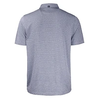 Polo extensible recyclé à rayures et chiné pour homme Cutter & Buck bleu marine Pittsburgh Pirates Stars Stripes Forge Eco Heather