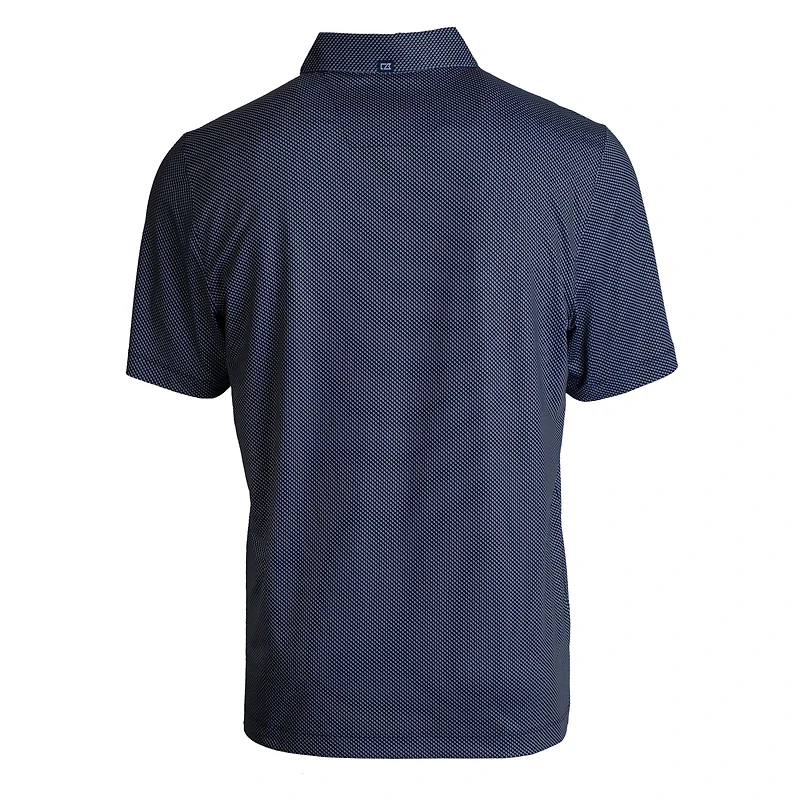 Polo extensible recyclé à imprimé Pike Eco Symmetry pour homme, bleu marine/blanc, motif étoiles et rayures des Pirates de Pittsburgh, Cutter & Buck