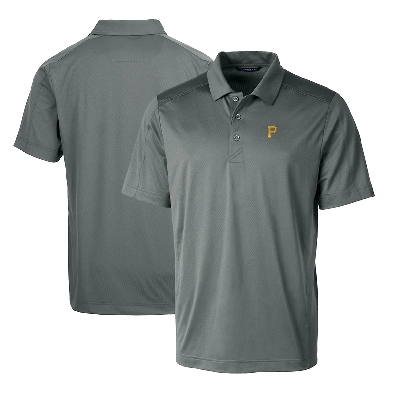 Polo extensible texturé Prospect pour homme Cutter & Buck Steel des Pirates de Pittsburgh