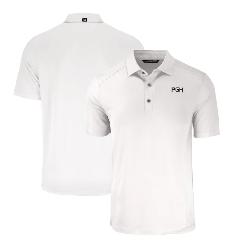 Polo recyclé extensible écologique Forge pour homme Cutter & Buck, blanc, City Connect, des Pirates de Pittsburgh, grandes tailles