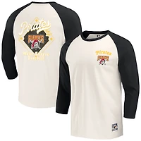 Collection Darius Rucker pour hommes par Fanatics Noir/Blanc Pittsburgh Pirates Cooperstown T-shirt raglan à manches 3/4