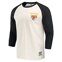 Collection Darius Rucker pour hommes par Fanatics Noir/Blanc Pittsburgh Pirates Cooperstown T-shirt raglan à manches 3/4