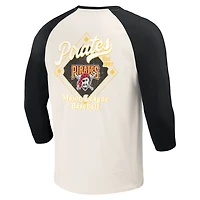 Collection Darius Rucker pour hommes par Fanatics Noir/Blanc Pittsburgh Pirates Cooperstown T-shirt raglan à manches 3/4