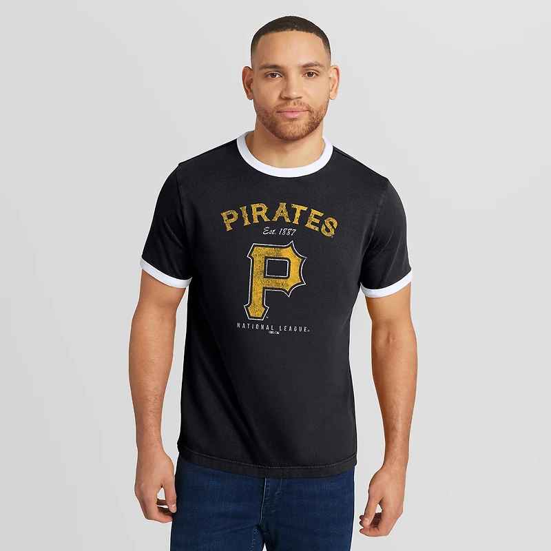 Collection Darius Rucker pour homme par Fanatics - T-shirt Pittsburgh Pirates noir à col rond délavé
