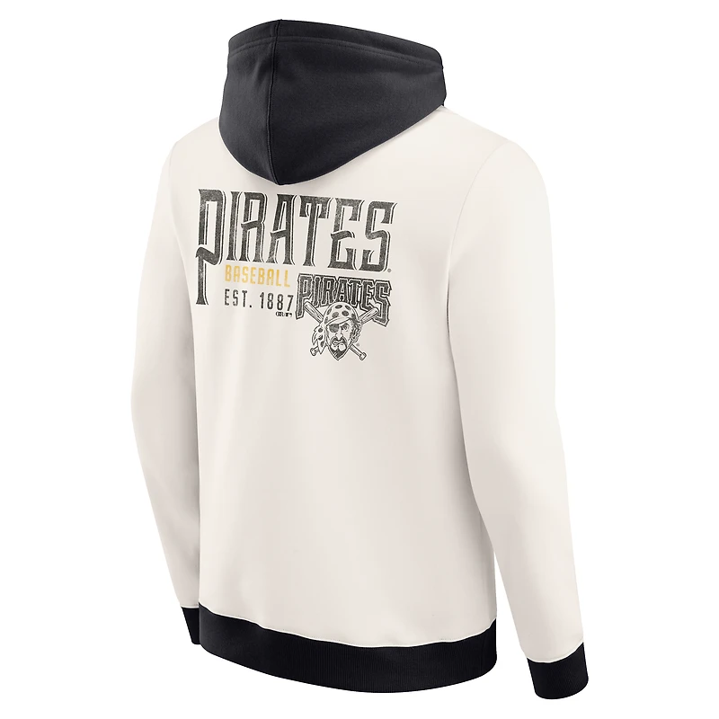 Sweat à capuche zippé en polaire crème des Pirates de Pittsburgh pour homme la collection Darius Rucker par Fanatics