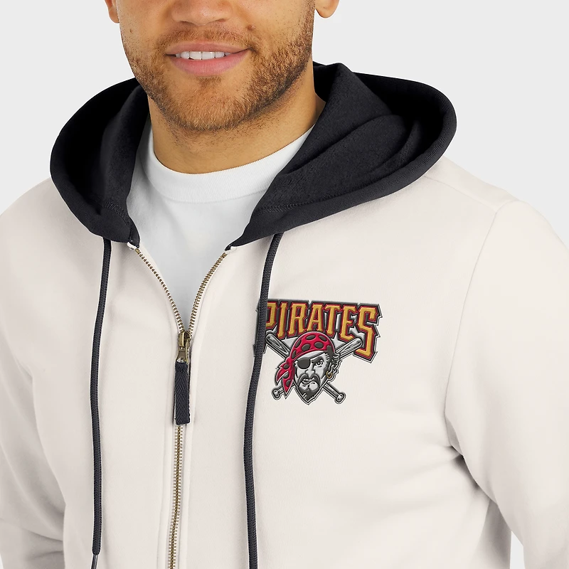 Men's Darius Rucker Collection by Fanatics  Cream Pittsburgh Pirates Polar Fleece Full-Zip Hoodie