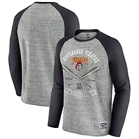 T-shirt de baseball à manches longues raglan pour homme la collection Darius Rucker par Fanatics, gris chiné, des Pirates Pittsburgh