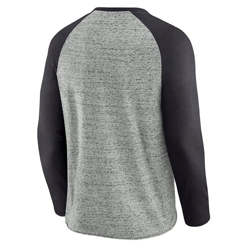 Men's Darius Rucker Collection by Fanatics  Heather Gray Pittsburgh Pirates Raw Edge Raglan Long Sleeve Baseball T-Shirt