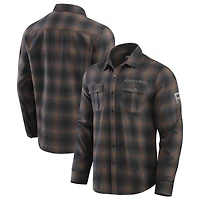 Chemise boutonnée à manches longues classique en flanelle pour homme de la collection Darius Rucker Fanatics, couleur tan, des Pirates Pittsburgh