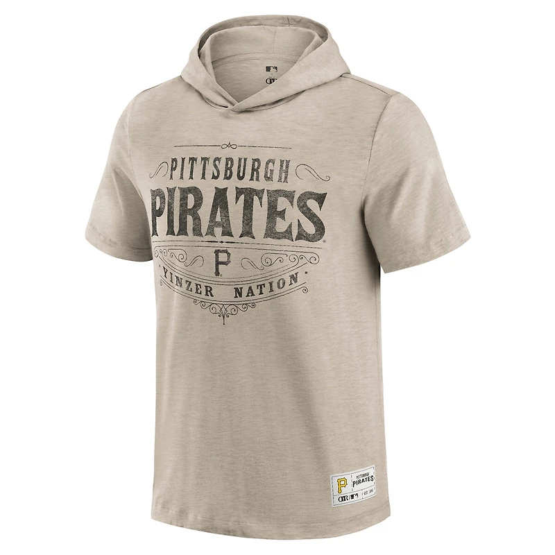 T-shirt à capuche pour homme Darius Rucker Collection by Fanatics, couleur beige, des Pirates de Pittsburgh