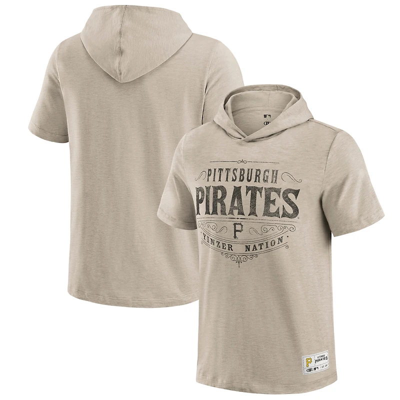 T-shirt à capuche pour homme Darius Rucker Collection by Fanatics, couleur beige, des Pirates de Pittsburgh