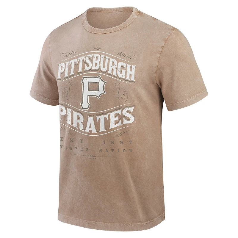 T-shirt pour homme Darius Rucker Collection by Fanatics, couleur beige délavé des Pirates de Pittsburgh