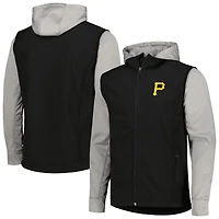 Veste zippée intégrale Dunbrooke noire/gris chiné Pittsburgh Pirates Alpha pour homme