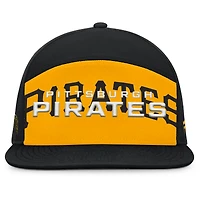 Casquette Snapback Fanatics noire/dorée Pittsburgh Pirates Clubhouse Splitter pour homme