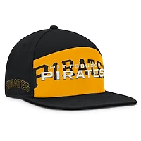 Casquette Snapback Fanatics noire/dorée Pittsburgh Pirates Clubhouse Splitter pour homme