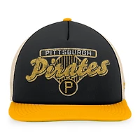 Men's Fanatics Black/Gold Pittsburgh Pirates Cooperstown Collection Talley Foam Trucker Snapback Hat