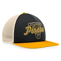 Men's Fanatics Black/Gold Pittsburgh Pirates Cooperstown Collection Talley Foam Trucker Snapback Hat