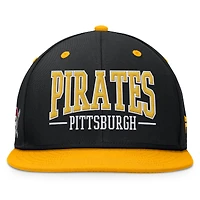 Casquette Snapback Fundamental Bold Fanatics noir/or pour hommes des Pirates de Pittsburgh